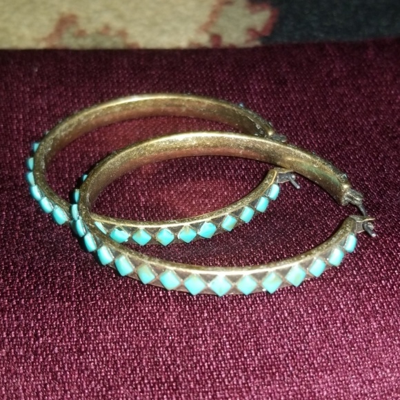 LUCKY BRAND TURQUOISE EARRINGS - Picture 1 of 4